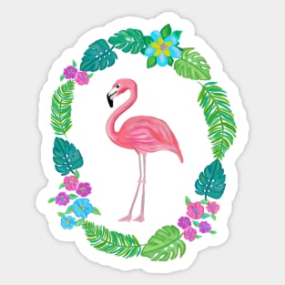 Tropical Flamingo Sticker